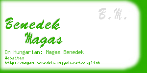 benedek magas business card